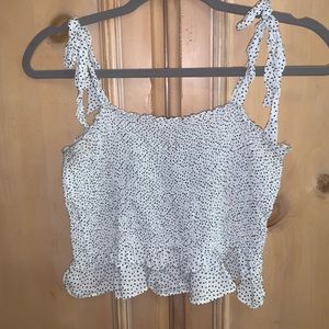 Princess Polly Cinched White and Black Crop Top